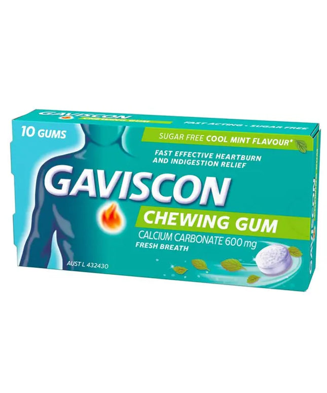 Gaviscon Chewing Gum Cool Mint 10 Gums