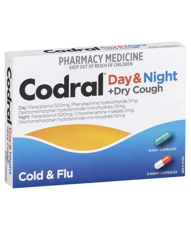 Codral Cold & Flu + Cough Day & Night 24 Capsules