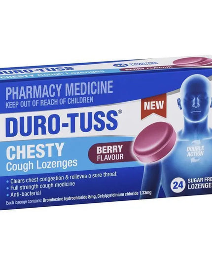 DURO-TUSS Chesty Cough Lozenges Berry 24 Lozenges