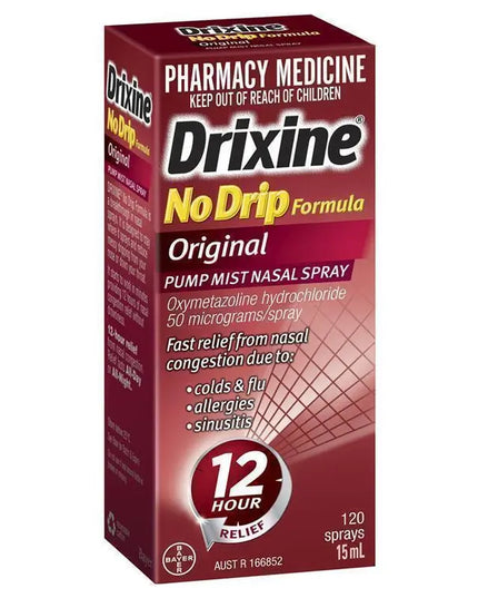 Drixine 12 Hour Relief No Drip Original Nasal Spray 15ml