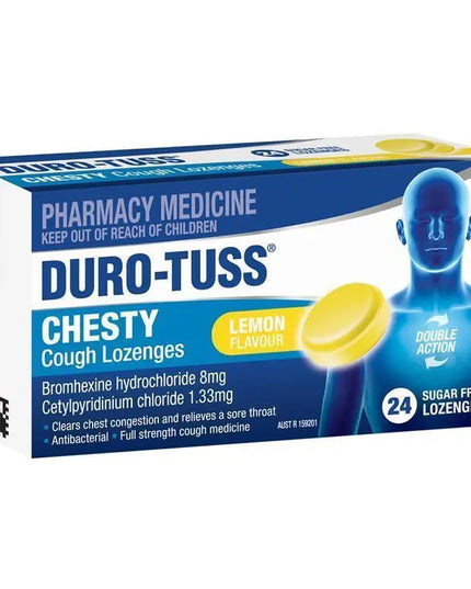 DURO-TUSS Chesty Cough Lozenges Lemon 24 Lozenges