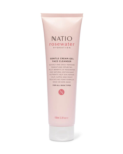 Natio Rosewater Hydration Gentle Cream-Gel Face Cleanser 100ml