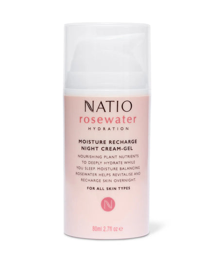 Natio Rosewater Hydration Moisture Recharge Night Cream-Gel 80ml