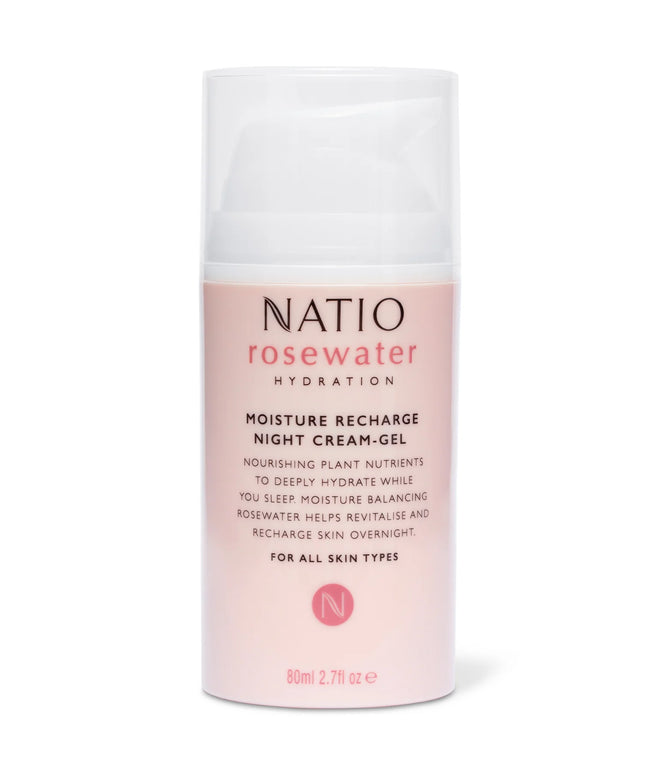 Natio Rosewater Hydration Moisture Recharge Night Cream-Gel 80ml