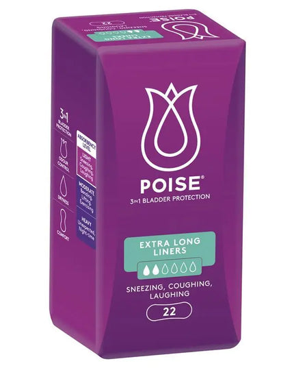 Poise Liners Extra Long 22 Pack