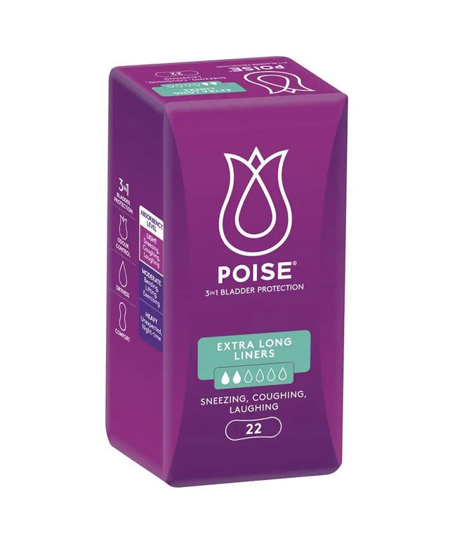 Poise Liners Extra Long 22 Pack