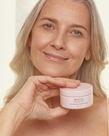 Natio Rosewater Hydration Moisture Gel Sleeping Mask 100g