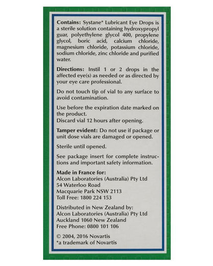 Systane Lubricant Eye Drops 0.8ml 30 Vials