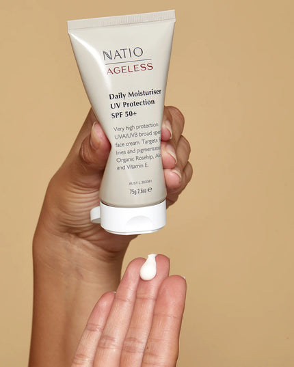 Natio Ageless Daily Moisturiser UV Protection SPF 50+ 75g