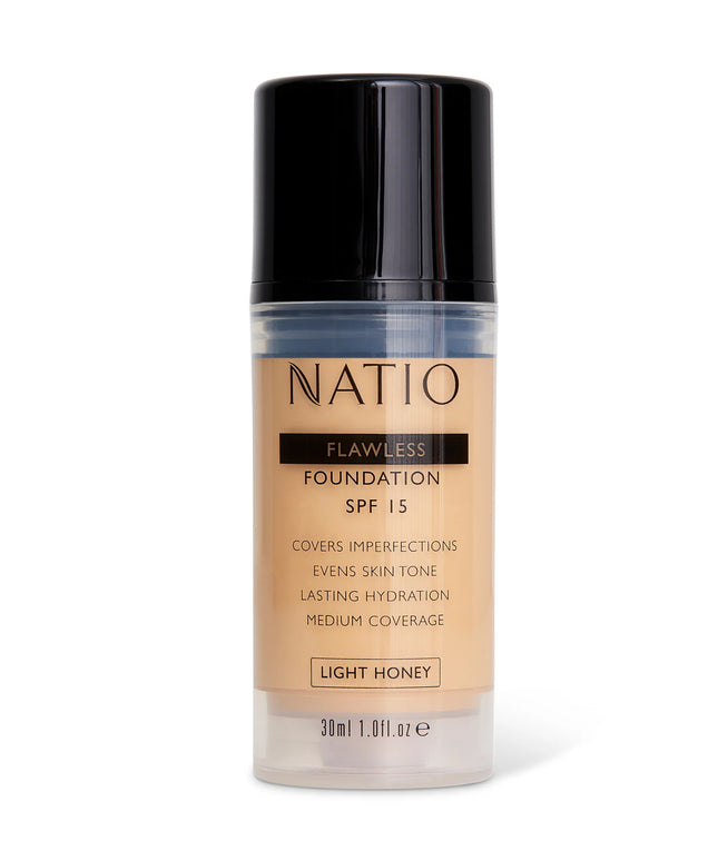 Natio Flawless Foundation SPF 15 Light Honey 30ml