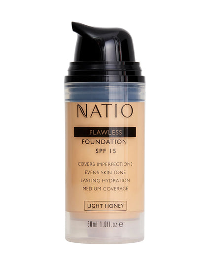 Natio Flawless Foundation SPF 15 Light Honey 30ml
