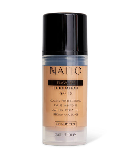 Natio Flawless Foundation SPF 15 Medium Tan 30ml