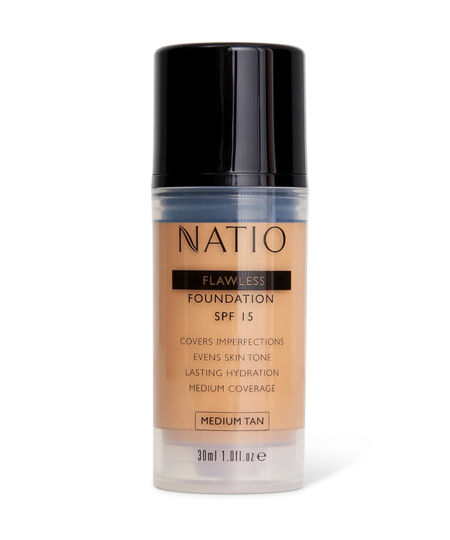 Natio Flawless Foundation SPF 15 Medium Tan 30ml
