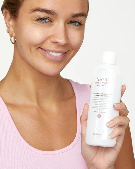 Natio Rosewater Hydration Antioxidant Micellar Cleansing Water 250ml